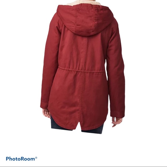 Macy’s collectionb Newyork burgundy puffer coat Xl - Picture 2 of 10